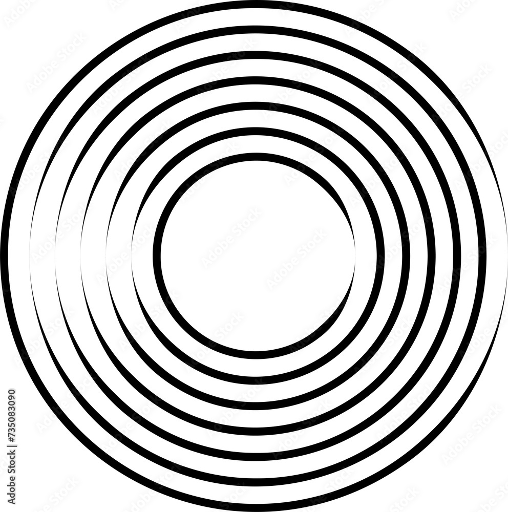 Concentric circles. Round line pattern Concentric circles. Round line pattern