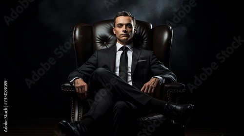 business man seated on a chair