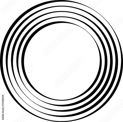 Concentric circles. Round line pattern