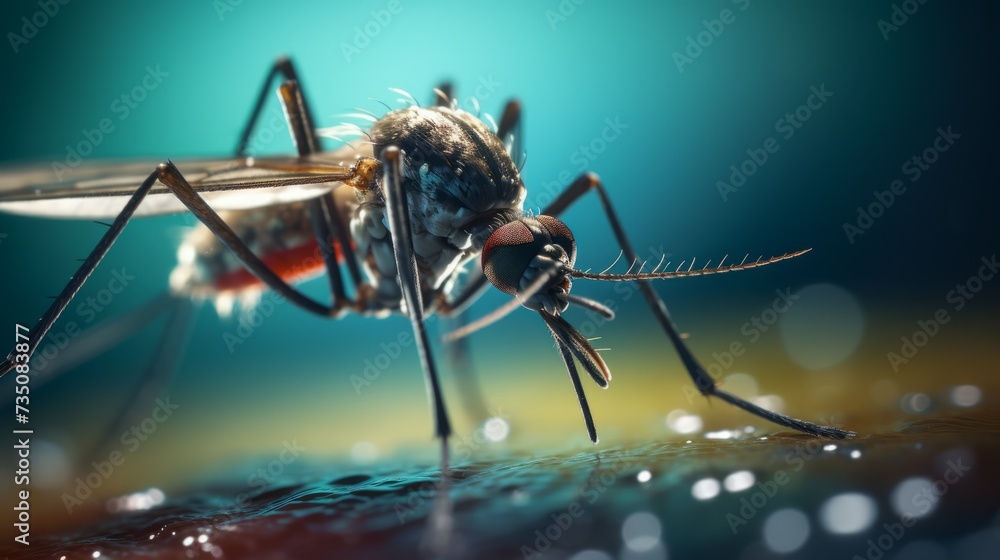Close-up of a mosquito in nature. Insects, pests that spread Viruses ... Close-up of a mosquito in nature. Insects, pests that spread Viruses ...