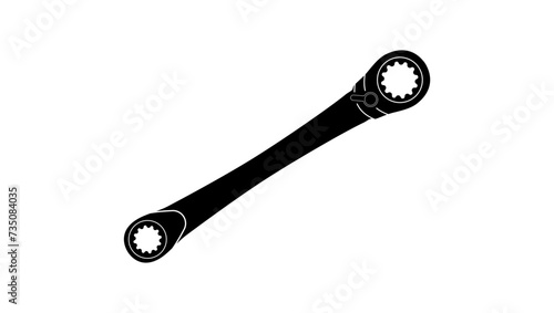Ratchet Spanner, black isolated silhouette photo
