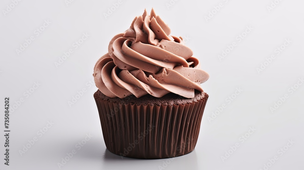 Chocolate cup cake isolated on white background Chocolate cup cake isolated on white background