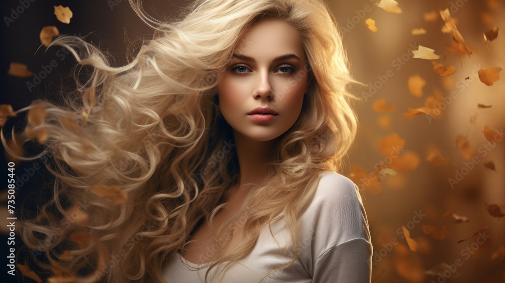 the beautiful girl with long blonde hair
