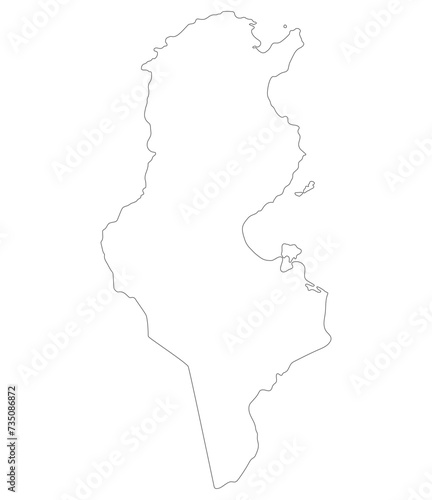 Tunisia map. Map of Tunisia in white color