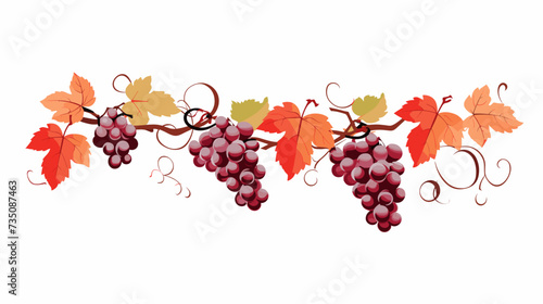 Abstract grapevine with clusters of grapes representing vineyards and winemaking. simple Vector Illustration art simple minimalist illustration creative