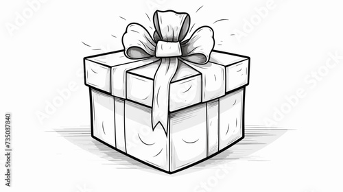 Abstract wedding gift box with a bow  symbolizing presents and best wishes. simple Vector Illustration art simple minimalist illustration creative photo