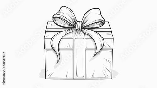 Abstract wedding gift box with a bow symbolizing presents and best wishes. simple Vector Illustration art simple minimalist illustration creative