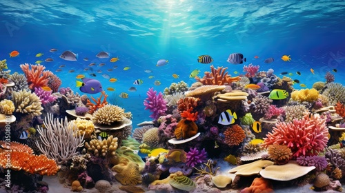 ocean colorful coral reef photo