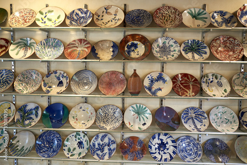 close up shot of Handicrafts for making carved ceramics in the tourist village of Tunis in Fayoum, Egypt