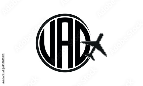 UAO three initial letter circle tour & travel agency logo design vector template. hajj Umrah agency, abstract, wordmark, business, monogram, minimalist, brand, company, flat, tourism agency, tourist photo
