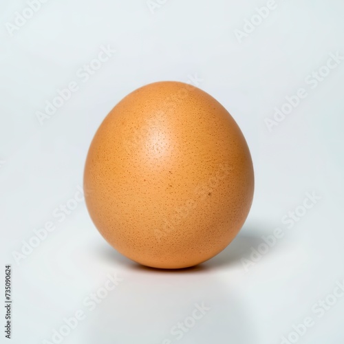 Single chicken brown egg isolated from white background