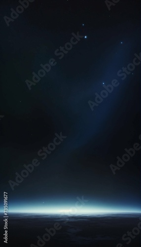 blue planet in space background .Empty street scene background with abstract spotlights light. Night view of street light reflected on water. Rays through the fog. Smoke, fog, wet asphalt