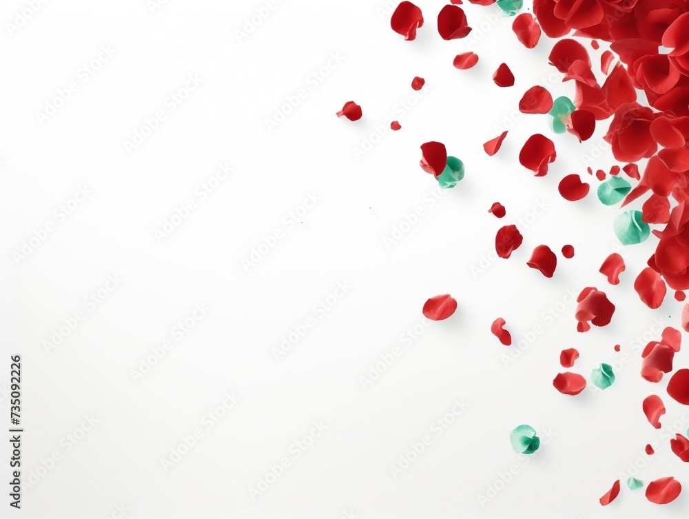 Beautiful falling red rose petals falling white background Beautiful falling red rose petals falling white background