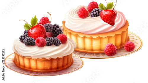 Vibrant Cupcake and Fruit Composition for Festive Celebrations  Transparent Background for Artistic Food Presentation and Culinary Enjoyment at Birthday Parties and Summer Events