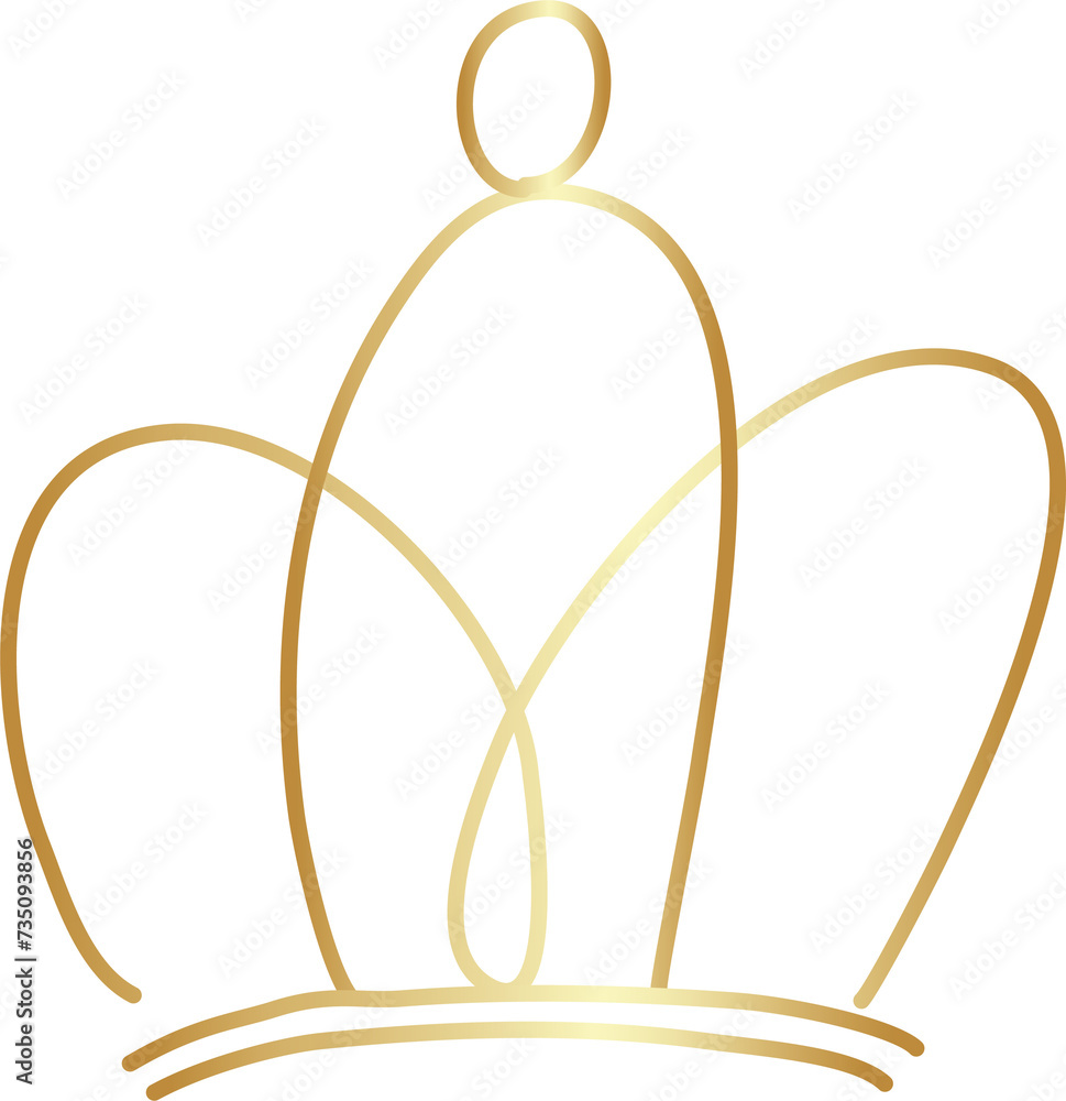 Royal crown of gold king and queen