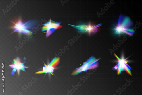 Light,rainbow, crystal, reflection, effect,vector illustration. 