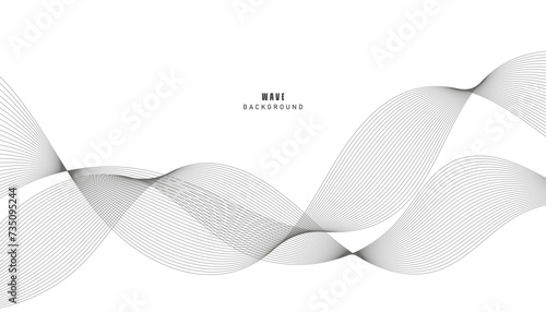 Lines for the background. Black stripes on a white background. Set of wavy lines. Multiple line waves. Creative line art. Grey waves with lines. Vector waves set. Curved wavy line, smooth stripe. © VectorStockStuff
