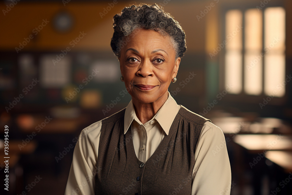 Obraz premium AI generated photo picture of beautiful intelligent mature woman professional university worker