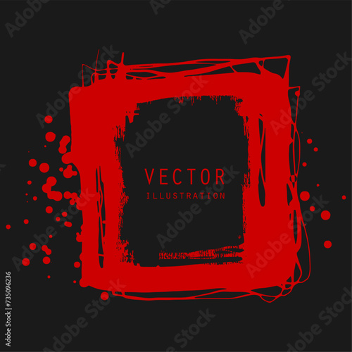 vector splats splashes and blobs of red ink paint in different shapes drips