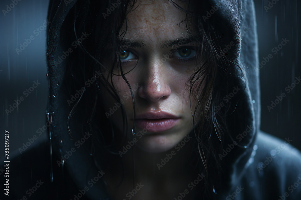 Concept of depression and mental health issues personal inner struggle pain and isolation generative ai Concept of depression and mental health issues personal inner struggle pain and isolation generative ai