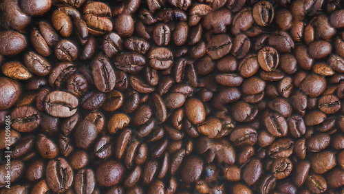3D illustration of roasted coffee beans texture background HD