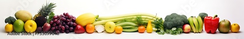 various kinds of vegetables in white background