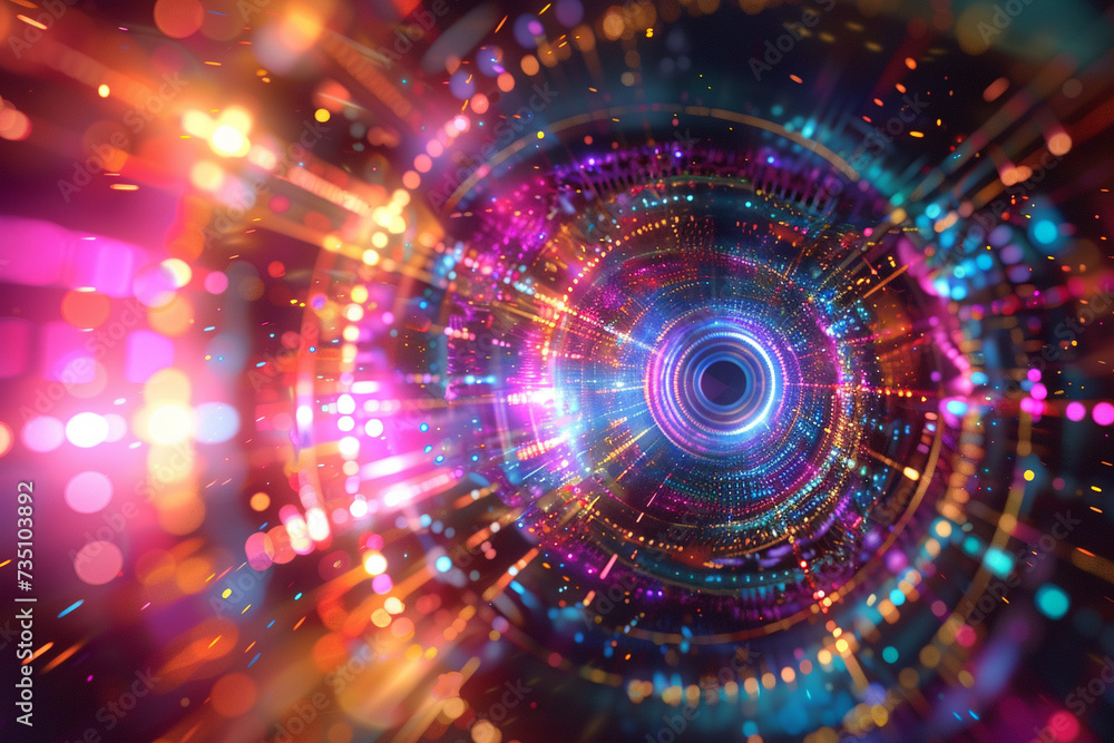 Innovative representation of a hologram in an abstract motif conjured as a definitive 3D rendering prompting intrigue and wonder Innovative representation of a hologram in an abstract motif conjured as a definitive 3D rendering prompting intrigue and wonder