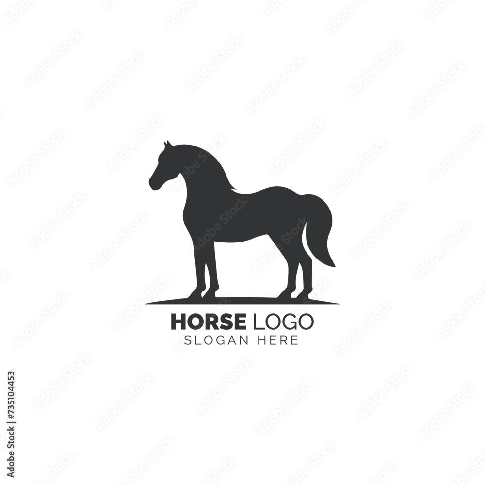 Elegant Horse Logo Design in Monochrome for Equestrian Businesses Elegant Horse Logo Design in Monochrome for Equestrian Businesses