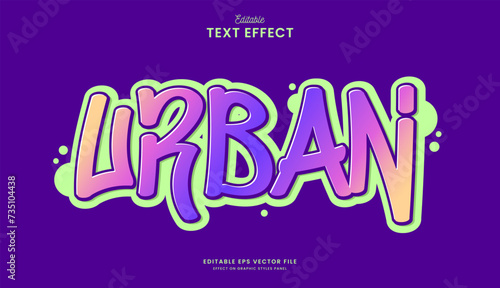 decorative editable urban graffiti text effect vector design