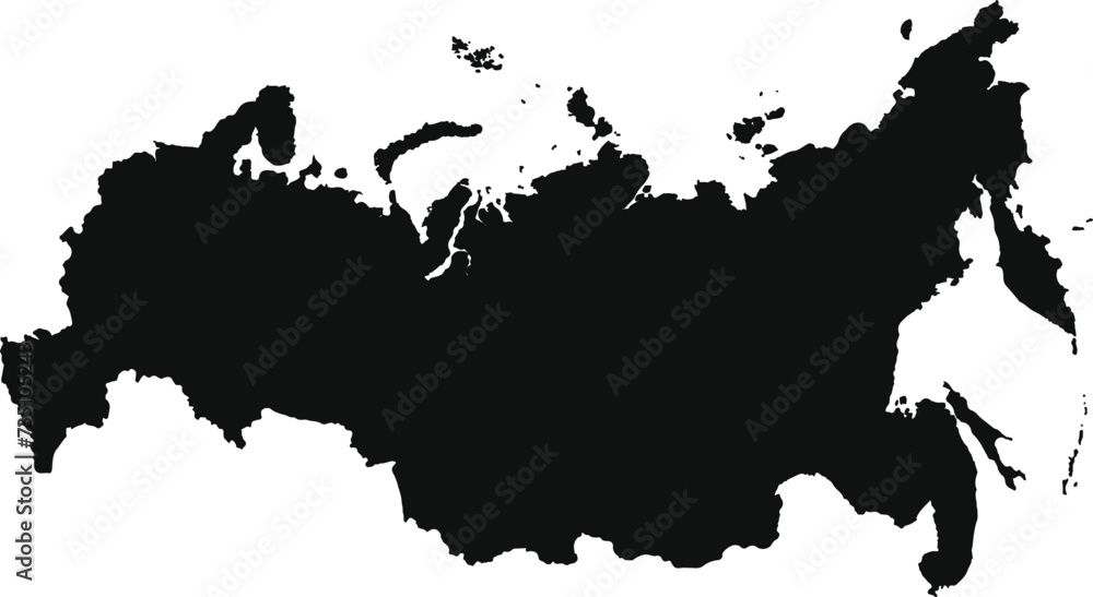 Obraz premium Russia map icon. Vector illustration. gray on a white background.