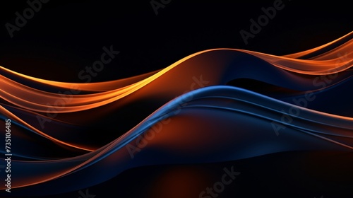 a blue and orange wavy lines