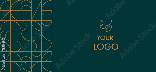 Luxury geometric gold line art and art deco background vector. Abstract geometric banner and elegant art nouveau with delicate. Illustration design for invitation, web banner, vip, decoration. 