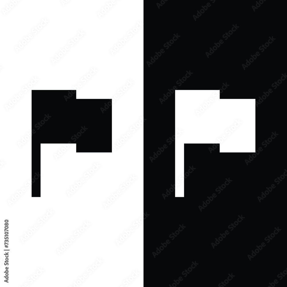 Obraz premium pixel flag icon vector pixel art for 8 bit game