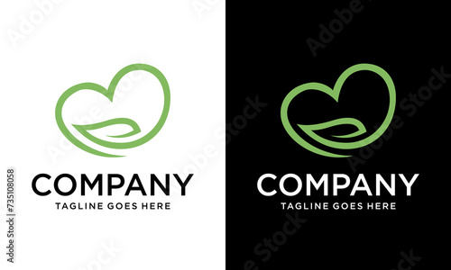 Creative Abstract Initial Letter M, leaf, hearth Logo. green color isolated on White Background. Usable for Business and Branding Logos. Flat Vector Logo Design Template Element.