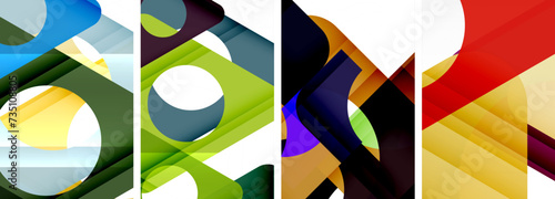 Abstract background set featuring captivating triangles. Harmonious blend of geometry and style, these designs bring modern flair