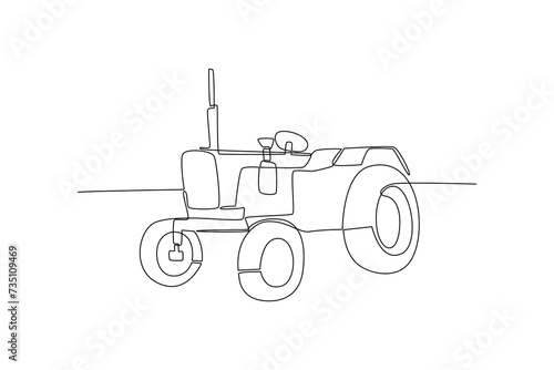 One continuous line drawing of Farmer activity. Agricultural concept. Doodle vector illustration in simple linear style.