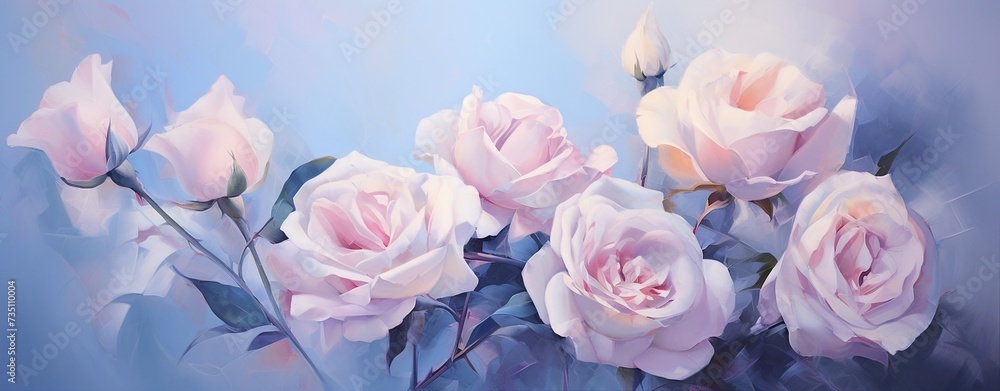 Spring Summer Flowers Pink rose Background Banner Panorama Spring Summer Flowers Pink rose Background Banner Panorama