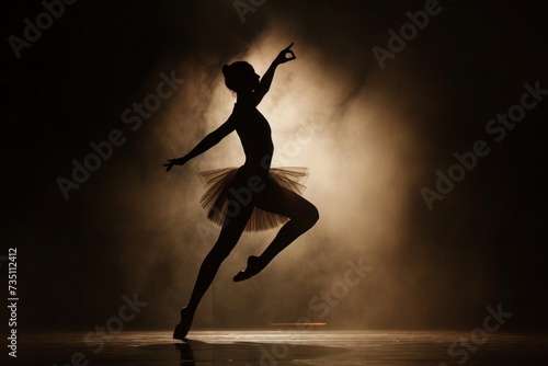 A dancer in a tutu leaping gracefully through the air