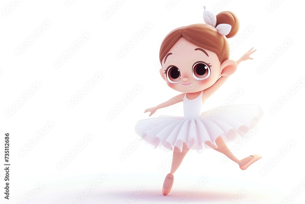 a little girl in a white tutu is dancing a little girl in a white tutu is dancing