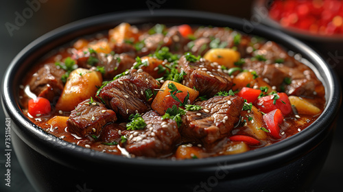 Meat in stew with vegetables