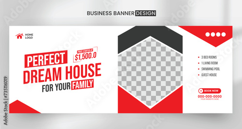 Social media facebook cover page design template for real estate company, Home appliances facebook banner template, elegant home, web banner for product sale, flash sale banner layout 