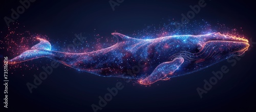 Blue whale in the form of a starry sky