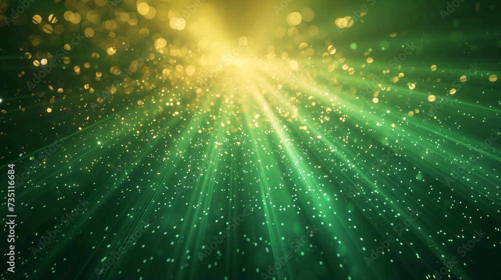 Abstract Beautiful Rays of Asymmetric Green Light Bursts.