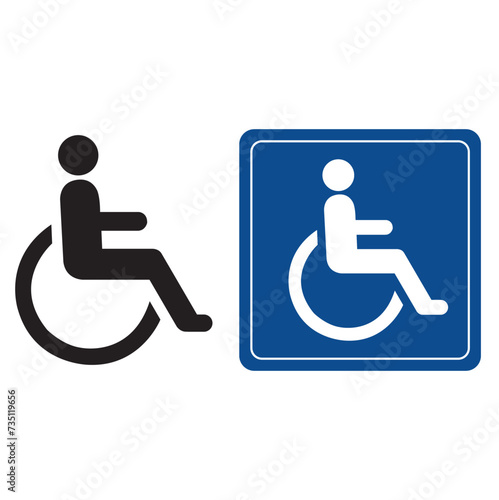 Icono de sillas de ruedas, discapacitados o accesibilidad. Vector