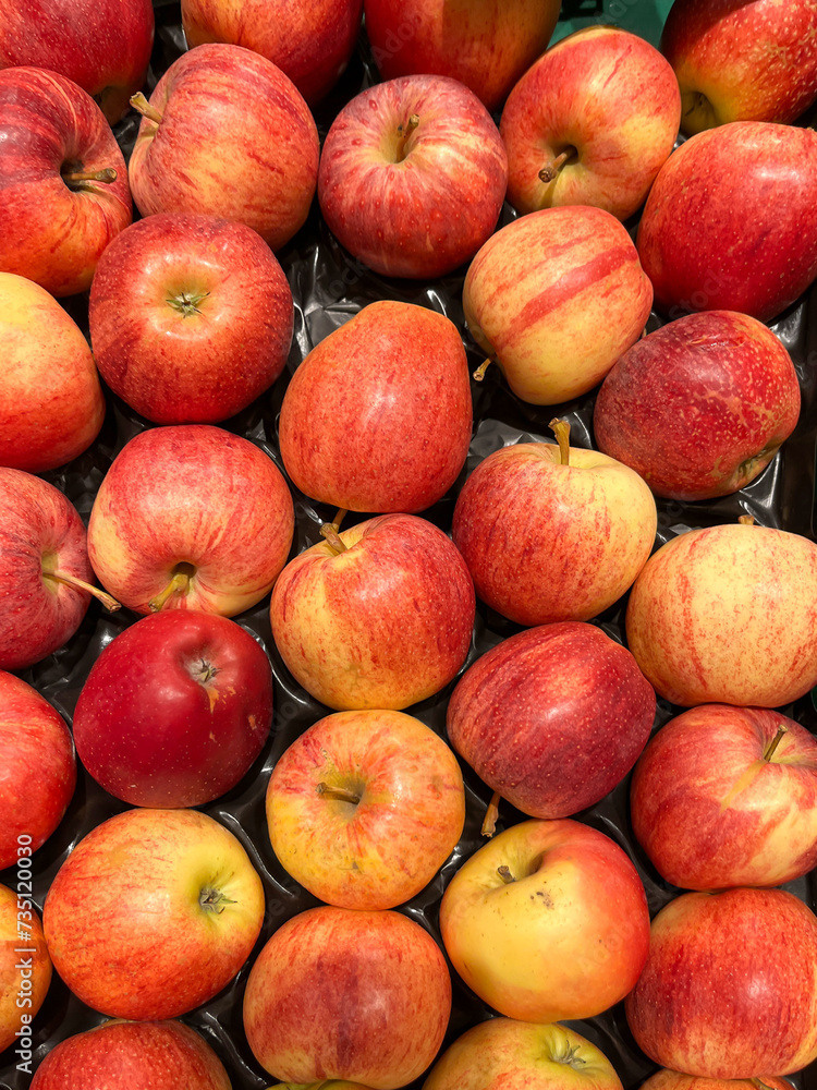 Fresh Red Apples Displayed at Market Fresh Red Apples Displayed at Market