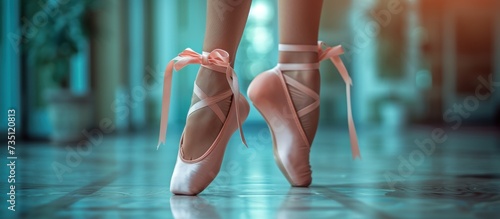 Ballerina in ballet shoes photo