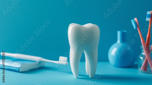Toothbrush, Toothpaste, and Toothpaste on a Table