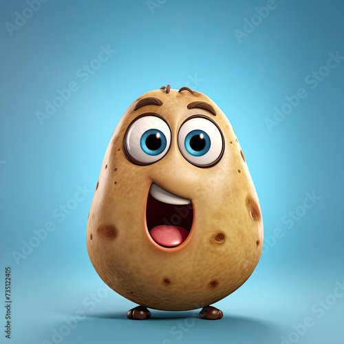 Cute Cartoon Grumpy Potato ...