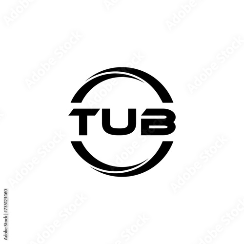 TUB letter logo design with white background in illustrator  cube logo  vector logo  modern alphabet font overlap style. calligraphy designs for logo  Poster  Invitation  etc.