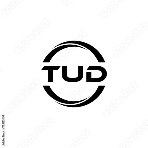 TUD letter logo design with white background in illustrator  cube logo  vector logo  modern alphabet font overlap style. calligraphy designs for logo  Poster  Invitation  etc.
